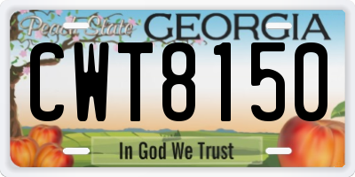 GA license plate CWT8150
