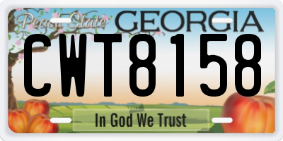 GA license plate CWT8158