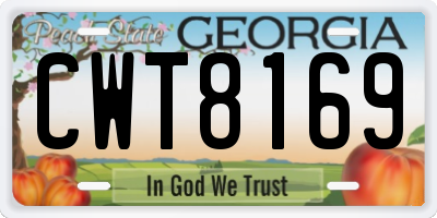 GA license plate CWT8169