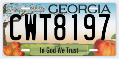 GA license plate CWT8197