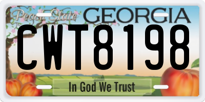 GA license plate CWT8198