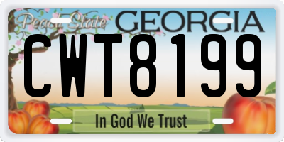 GA license plate CWT8199