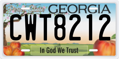 GA license plate CWT8212