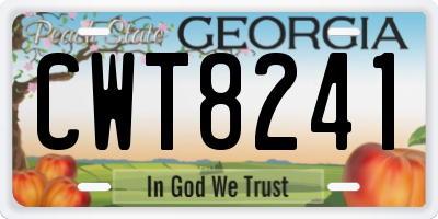 GA license plate CWT8241