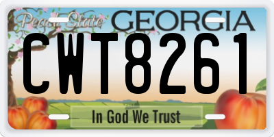 GA license plate CWT8261
