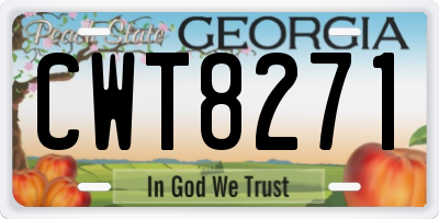 GA license plate CWT8271