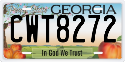 GA license plate CWT8272