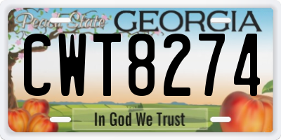 GA license plate CWT8274
