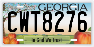 GA license plate CWT8276