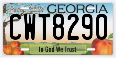 GA license plate CWT8290