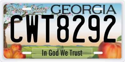 GA license plate CWT8292