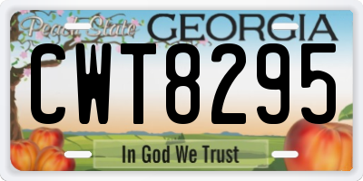 GA license plate CWT8295