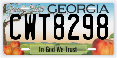 GA license plate CWT8298