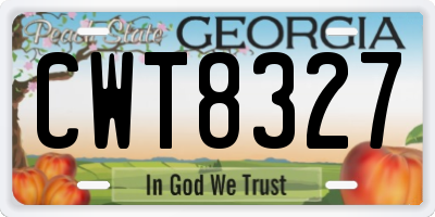 GA license plate CWT8327