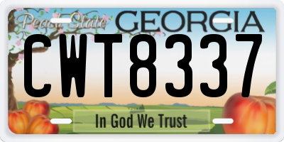 GA license plate CWT8337
