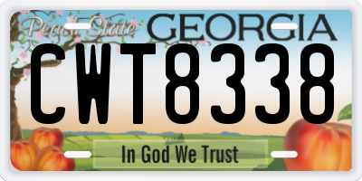 GA license plate CWT8338