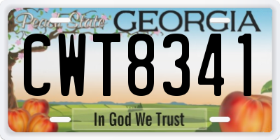 GA license plate CWT8341
