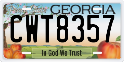 GA license plate CWT8357