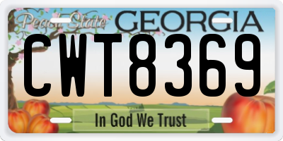 GA license plate CWT8369