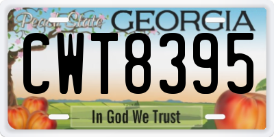 GA license plate CWT8395