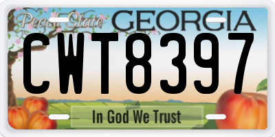 GA license plate CWT8397