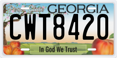 GA license plate CWT8420
