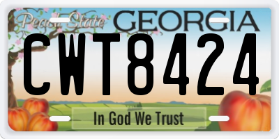 GA license plate CWT8424