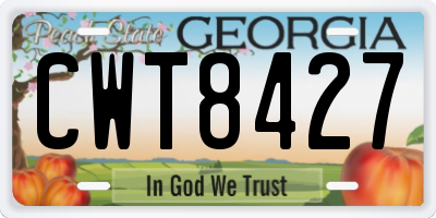 GA license plate CWT8427