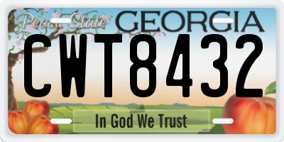 GA license plate CWT8432