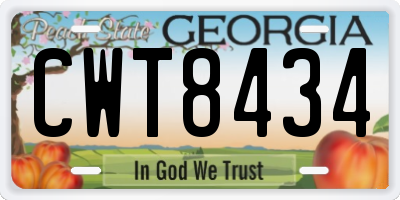 GA license plate CWT8434