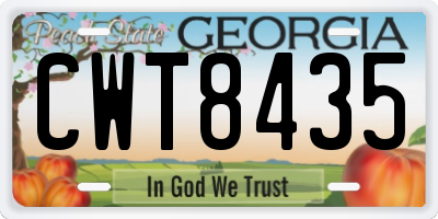 GA license plate CWT8435