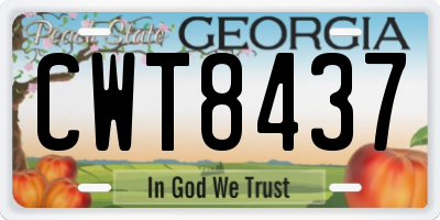 GA license plate CWT8437