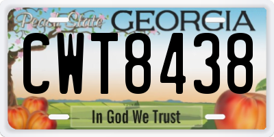 GA license plate CWT8438