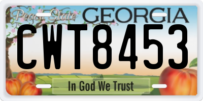 GA license plate CWT8453