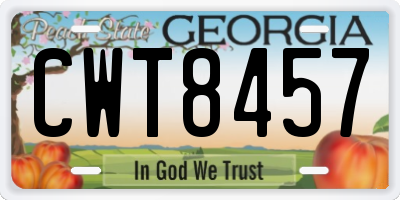 GA license plate CWT8457