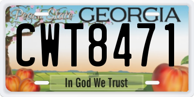 GA license plate CWT8471