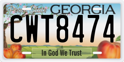 GA license plate CWT8474