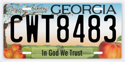 GA license plate CWT8483