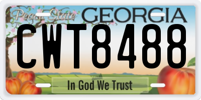 GA license plate CWT8488