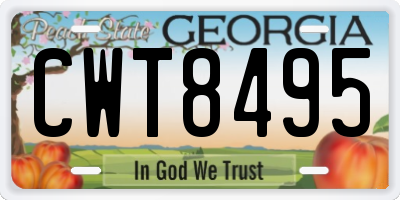 GA license plate CWT8495