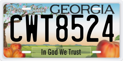 GA license plate CWT8524