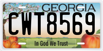 GA license plate CWT8569