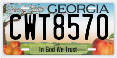 GA license plate CWT8570