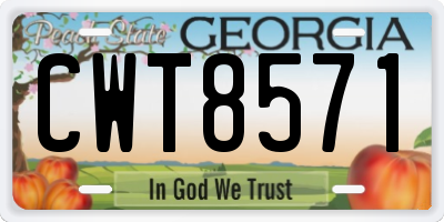 GA license plate CWT8571