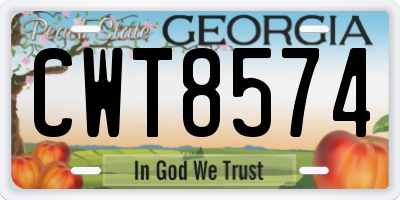 GA license plate CWT8574