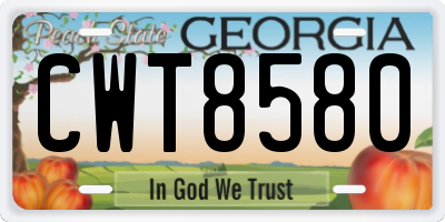GA license plate CWT8580