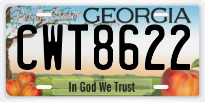 GA license plate CWT8622