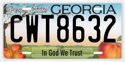 GA license plate CWT8632