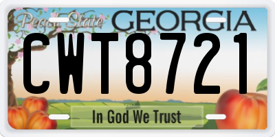 GA license plate CWT8721