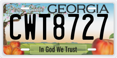 GA license plate CWT8727